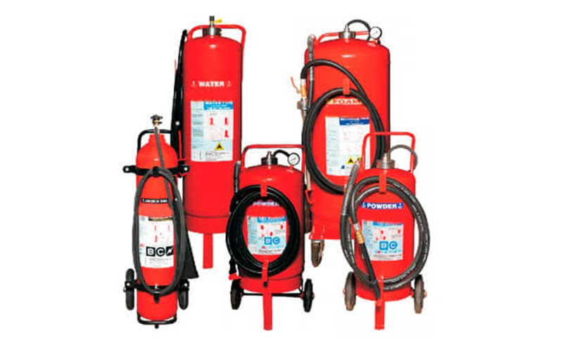 trolley mounted fire extinguisher